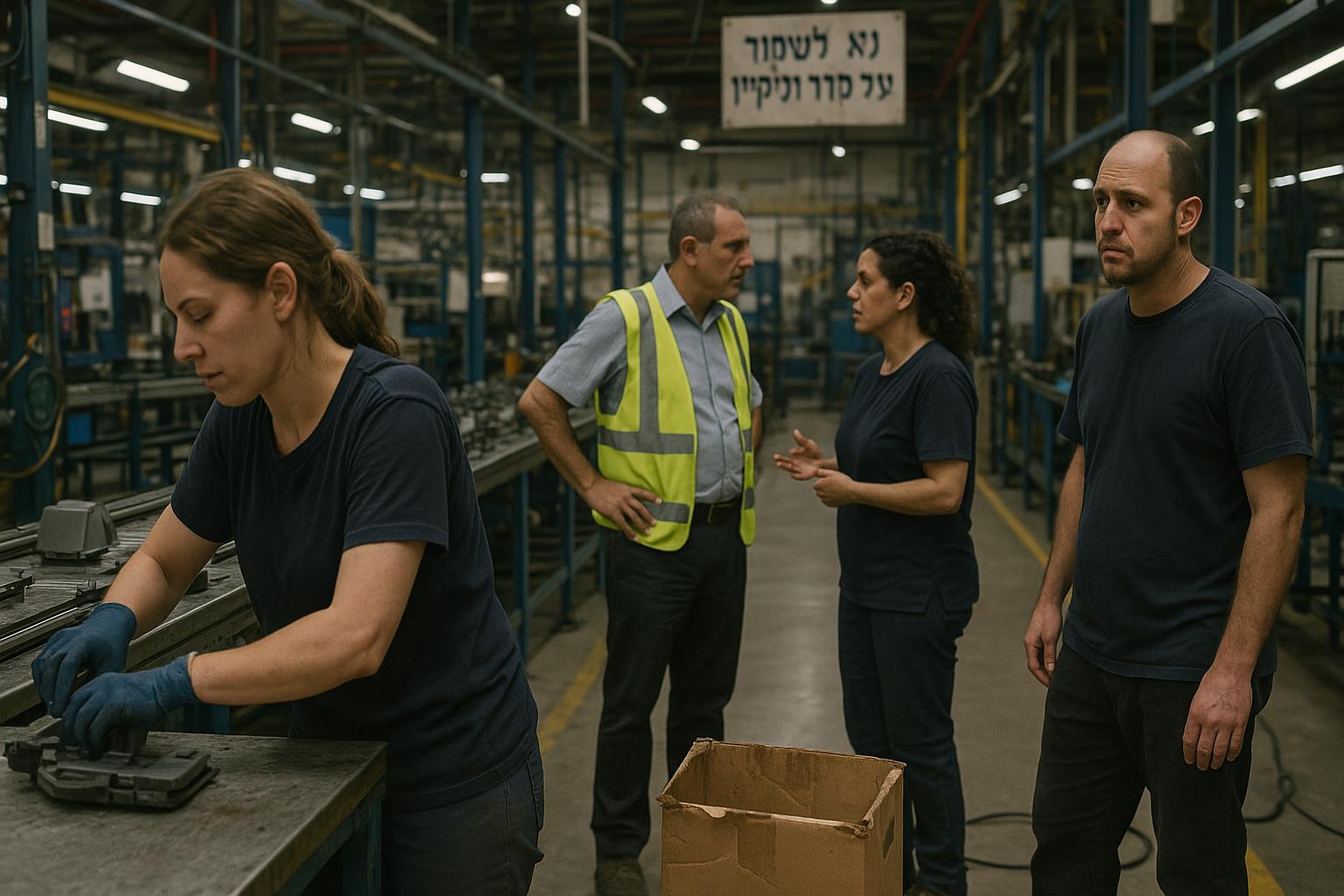 עובדי מחסן ממיינים סחורה כח אדם לתעשייה במרלו"ג גדול